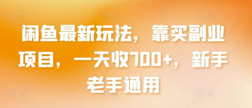 闲鱼最新玩法，靠买副业项目，一天收700+，新手老手通用【揭秘】-皮皮网创