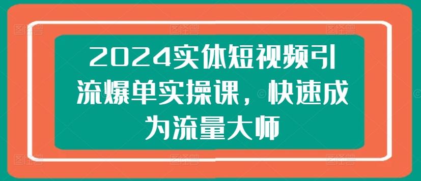 2024实体短视频引流爆单实操课，快速成为流量大师-皮皮网创