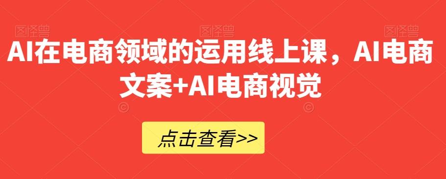 AI在电商领域的运用线上课，​AI电商文案+AI电商视觉-皮皮网创