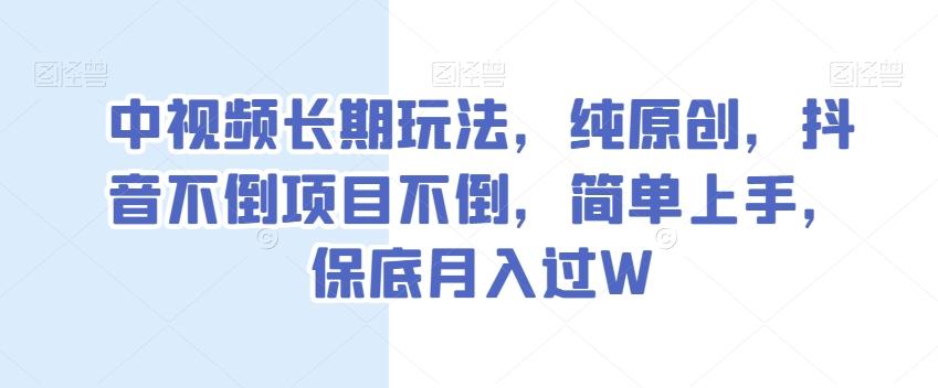 中视频长期玩法，纯原创，抖音不倒项目不倒，简单上手，保底月入过W【揭秘】-皮皮网创