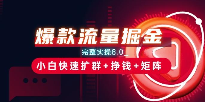 爆款流量掘金_完整实操6.0_小白快速扩群+挣钱+矩阵思路【揭秘】-皮皮网创