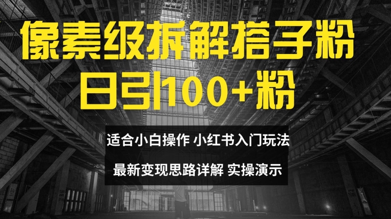 像素级拆解搭子粉，日引100+，小白看完可上手，最新变现思路详解【揭秘】-皮皮网创