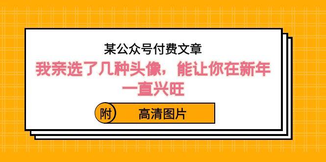 某公众号付费文章：我亲选了几种头像，能让你在新年一直兴旺（附高清图片）-皮皮网创
