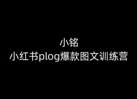 小铭-小红书plog爆款图文训练营，教你从0-1做小红书-皮皮网创
