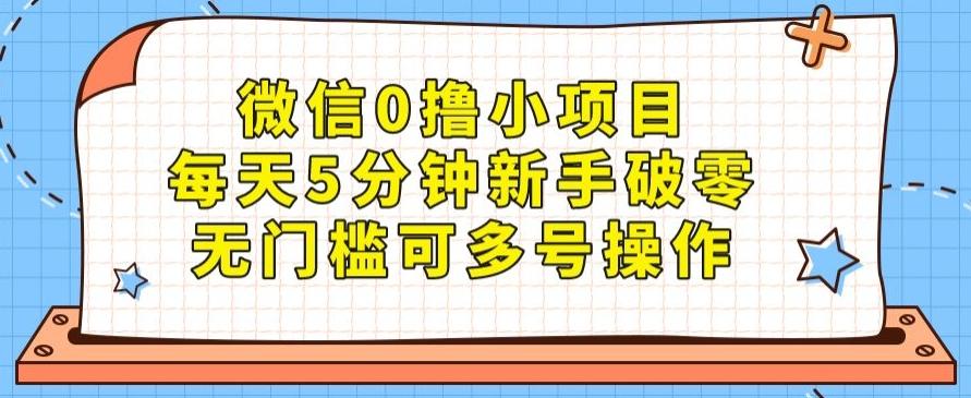 微信0撸小项目，每天5分钟新手破零，无门槛可多号操作-皮皮网创