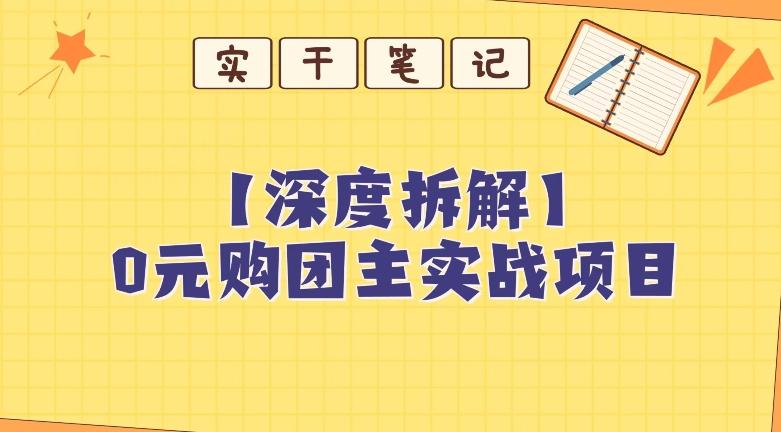 【深度拆解】0元购团主实战教学，适合自用，带人做-皮皮网创