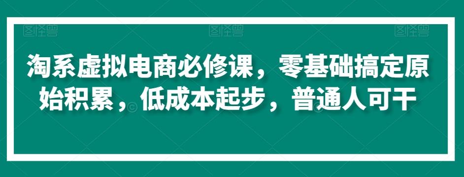 淘系虚拟电商必修课，零基础搞定原始积累，低成本起步，普通人可干-皮皮网创