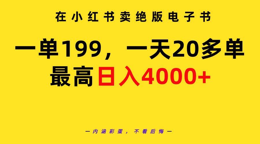 (9401期)在小红书卖绝版电子书，一单199 一天最多搞20多单，最高日入4000+教程+资料-皮皮网创