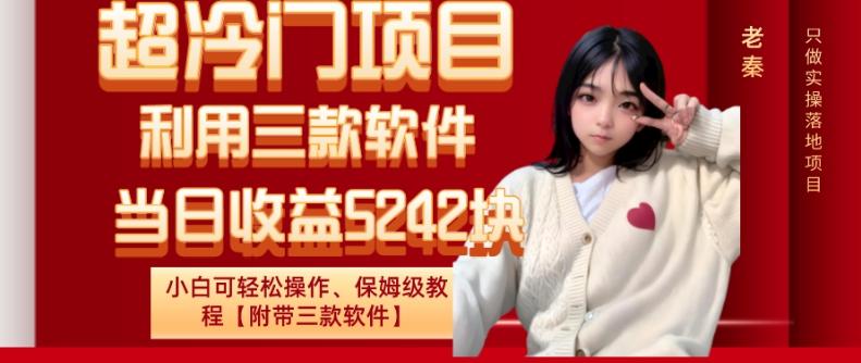 超冷门项目、利用三款软件、当日收益5242块、小白可轻松操作、保姆级教程【附带三款软件】-皮皮网创