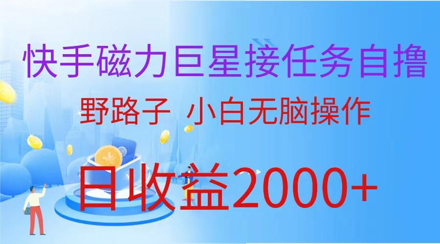 (9985期)(蓝海项目)快手磁力巨星接任务自撸，野路子，小白无脑操作日入2000+-皮皮网创