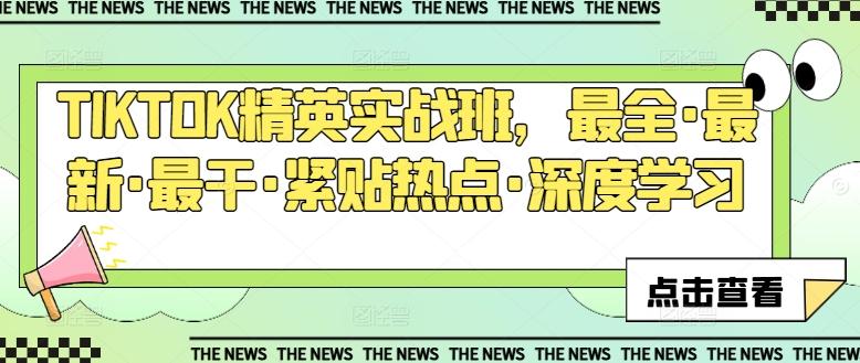 TIKTOK精英实战班，最全·最新·最干·紧贴热点·深度学习-皮皮网创