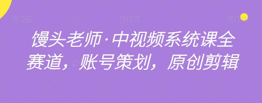 馒头老师·中视频系统课全赛道，账号策划，原创剪辑-皮皮网创