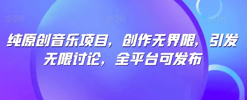 纯原创音乐项目，创作无界限，引发无限讨论，全平台可发布【揭秘】-皮皮网创