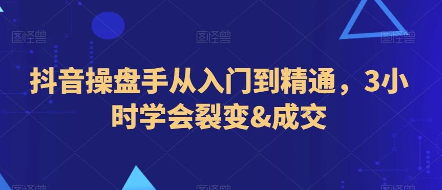 抖音操盘手从入门到精通，3小时学会裂变&成交-皮皮网创
