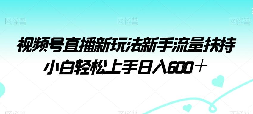 视频号直播新玩法新手流量扶持小白轻松上手日入600＋【揭秘】-皮皮网创