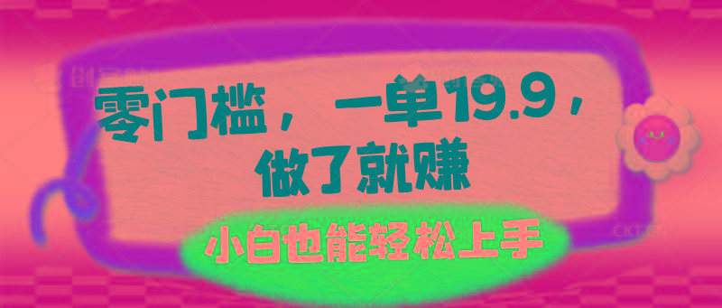 零门槛，一单19.9，做了就赚，小白也能轻松上手-皮皮网创