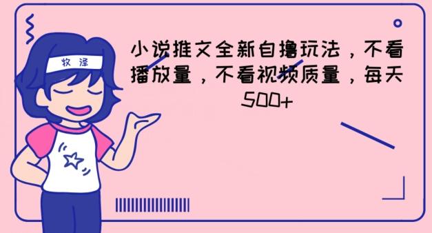 小说推文全新自撸玩法，不看播放量，不看视频质量，每天500+【揭秘】-皮皮网创