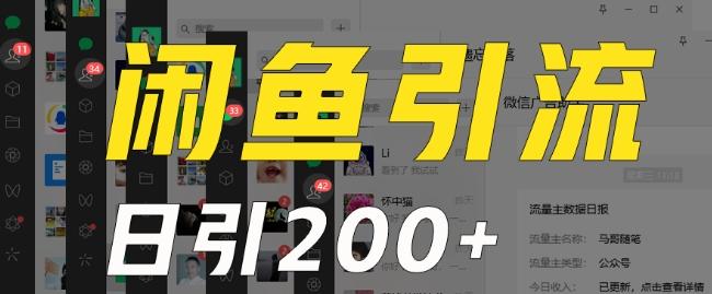 外面收费6980闲鱼引流法，日引200+创业粉，每天稳定2000+收益，保姆级教程（适合居家创业）-皮皮网创
