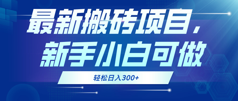 最新0门槛搬砖项目，新手小白可做，轻松日入300+-皮皮网创