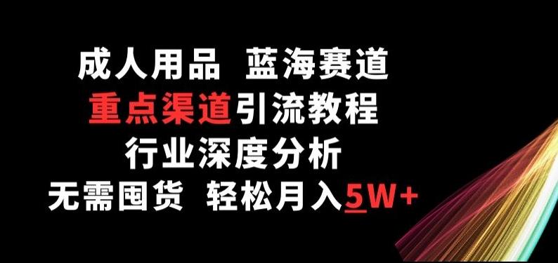 成人用品，蓝海赛道，重点渠道引流教程，行业深度分析，无需囤货，轻松月入5W+【揭秘】-皮皮网创