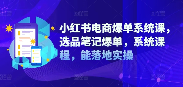 小红书电商爆单系统课，选品笔记爆单，系统课程，能落地实操-皮皮网创