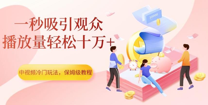 中视频冷门玩法，一秒吸引观众，播放量轻松十万+，保姆级教程【揭秘】-皮皮网创