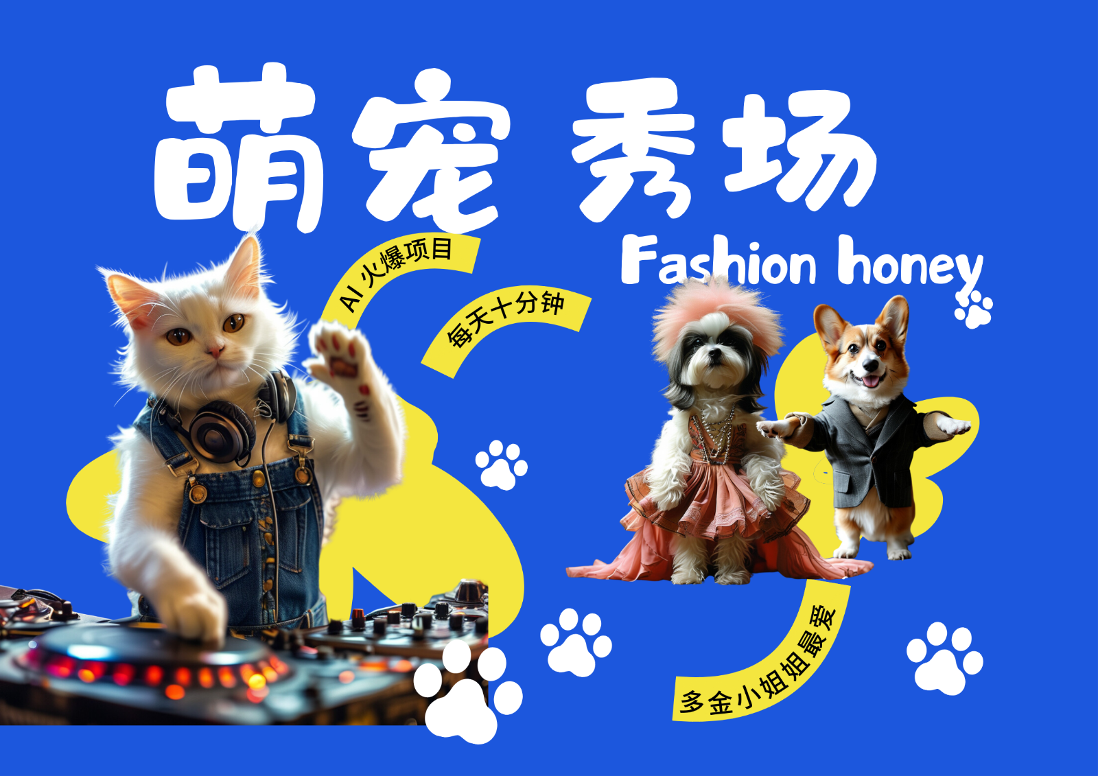 酷飒动物跳舞走秀 时尚喵FASHION汪 多金小姐姐最爱的 轻松月入破W-皮皮网创
