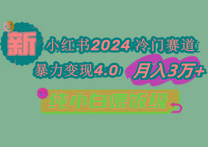 小红书2024冷门赛道 月入3万+ 暴力变现4.0 纯小白喂饭级-皮皮网创