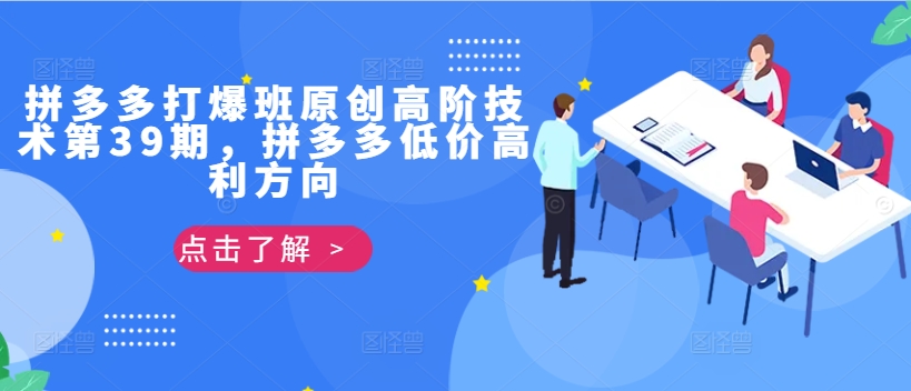 拼多多打爆班原创高阶技术第39期，拼多多低价高利方向-皮皮网创