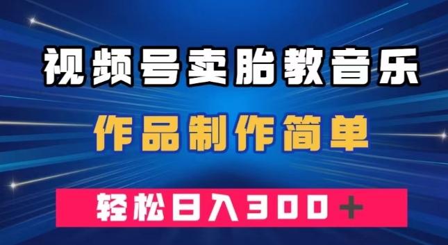视频号卖胎教音乐，作品制作简单，一单49，轻松日入300＋-皮皮网创