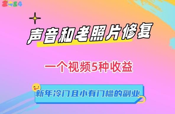 声音和老照片修复，一个视频5种收益，新年冷门且小有门槛的副业【揭秘】-皮皮网创