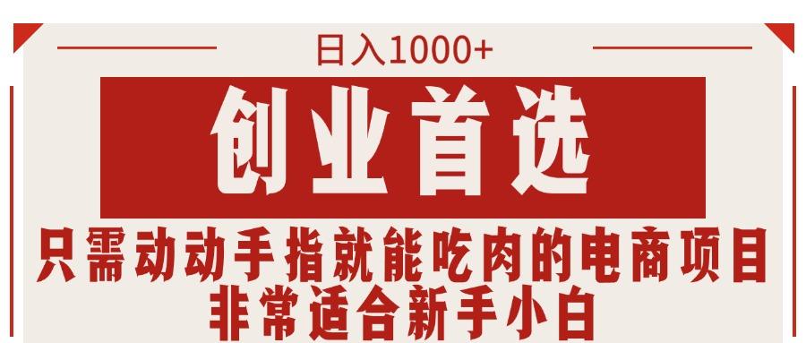 只需动动手指就能吃肉的电商项目，日入1000+，创业首选，非常适合新手小白-皮皮网创