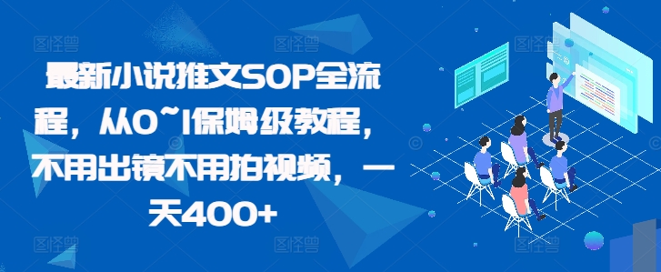 最新小说推文SOP全流程，从0~1保姆级教程，不用出镜不用拍视频，一天400+-皮皮网创