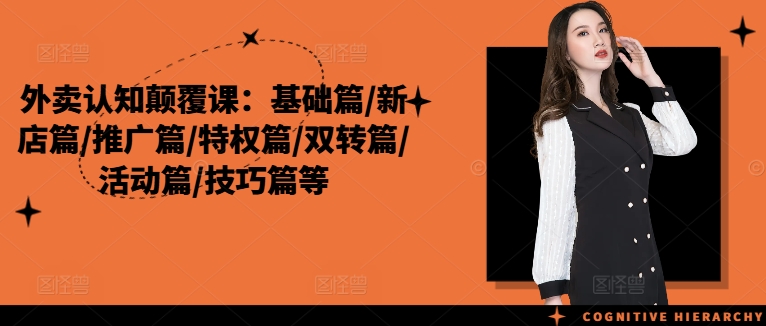 外卖认知颠覆课：基础篇/新店篇/推广篇/特权篇/双转篇/活动篇/技巧篇等-皮皮网创