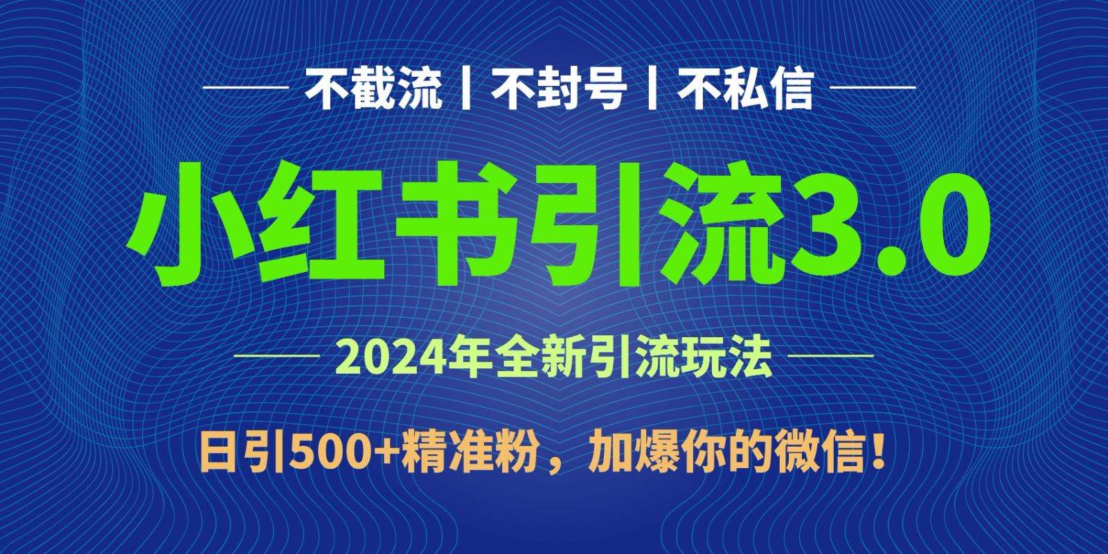 2024年4月最新小红书引流3.0玩法，日引500+精准粉，加爆你的微信！-皮皮网创