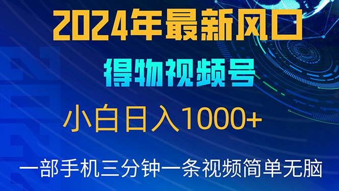 2024年5月最新蓝海项目，小白无脑操作，轻松上手，日入1000+-皮皮网创