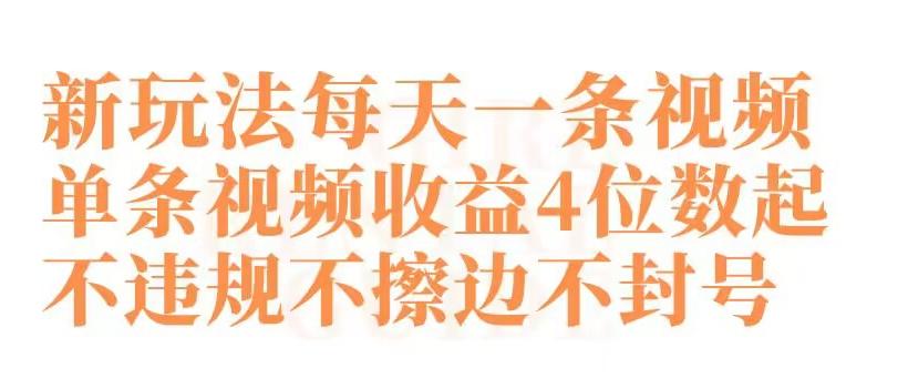 快手新玩法每天一条视频单条视频收益4位数起不违规不擦边不封号【揭秘】-皮皮网创