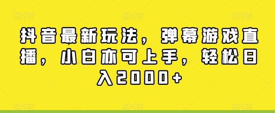 抖音最新玩法，弹幕游戏直播，小白亦可上手，轻松日入2000+-皮皮网创