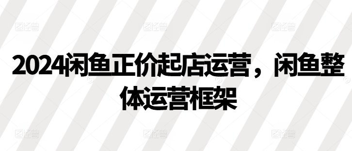 2024闲鱼正价起店运营，闲鱼整体运营框架-皮皮网创