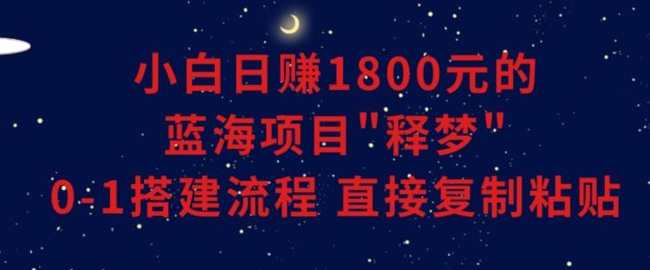 小白能日赚1800元的蓝海项目”释梦”0-1搭建流程可直接复制粘贴长期做【揭秘】-皮皮网创