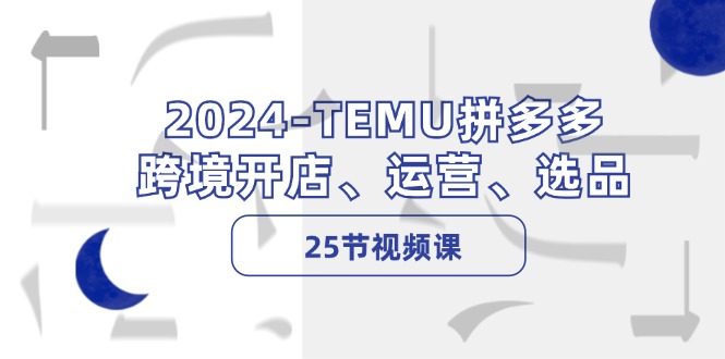 2024-TEMU拼多多·跨境开店、运营、选品(25节视频课-皮皮网创
