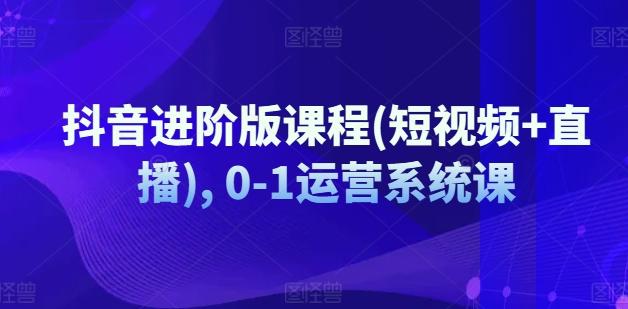 抖音进阶版课程(短视频+直播), 0-1运营系统课-皮皮网创