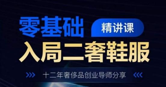 零基础入局二奢鞋服精讲课，十二年奢侈品创业导师分享-皮皮网创