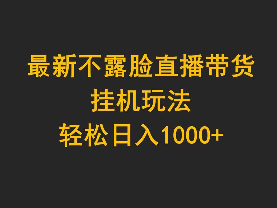 (9897期)最新不露脸直播带货，挂机玩法，轻松日入1000+-皮皮网创