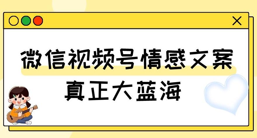 视频号情感文案，真正大蓝海，简单操作，新手小白轻松上手（教程+素材）【揭秘】-皮皮网创
