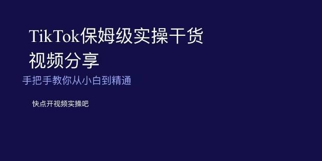 TikTok保姆级实操干货视频分享，手把手教你从小白到精通-皮皮网创