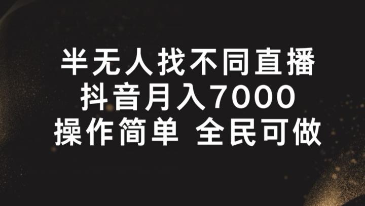 半无人找不同直播，月入7000+，操作简单 全民可做【揭秘】-皮皮网创