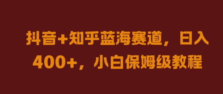 抖音+知乎蓝海赛道，日入几张，小白保姆级教程【揭秘】-皮皮网创