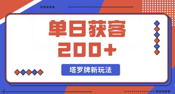 每日获客200+暴力塔罗牌玩法-皮皮网创