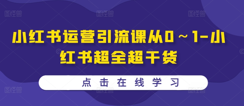 小红书运营引流课从0～1-小红书超全超干货-皮皮网创
